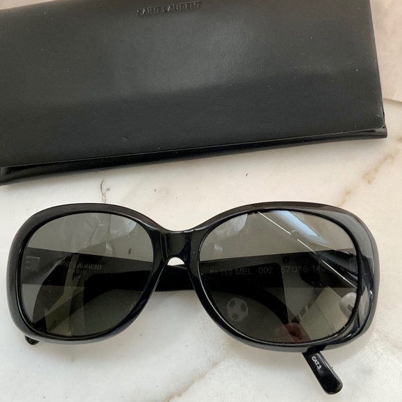 SAINT LAURENT SL 110 MEL 002 57 16-140 Black Sunglasses Pristine - Picture 1 of 9